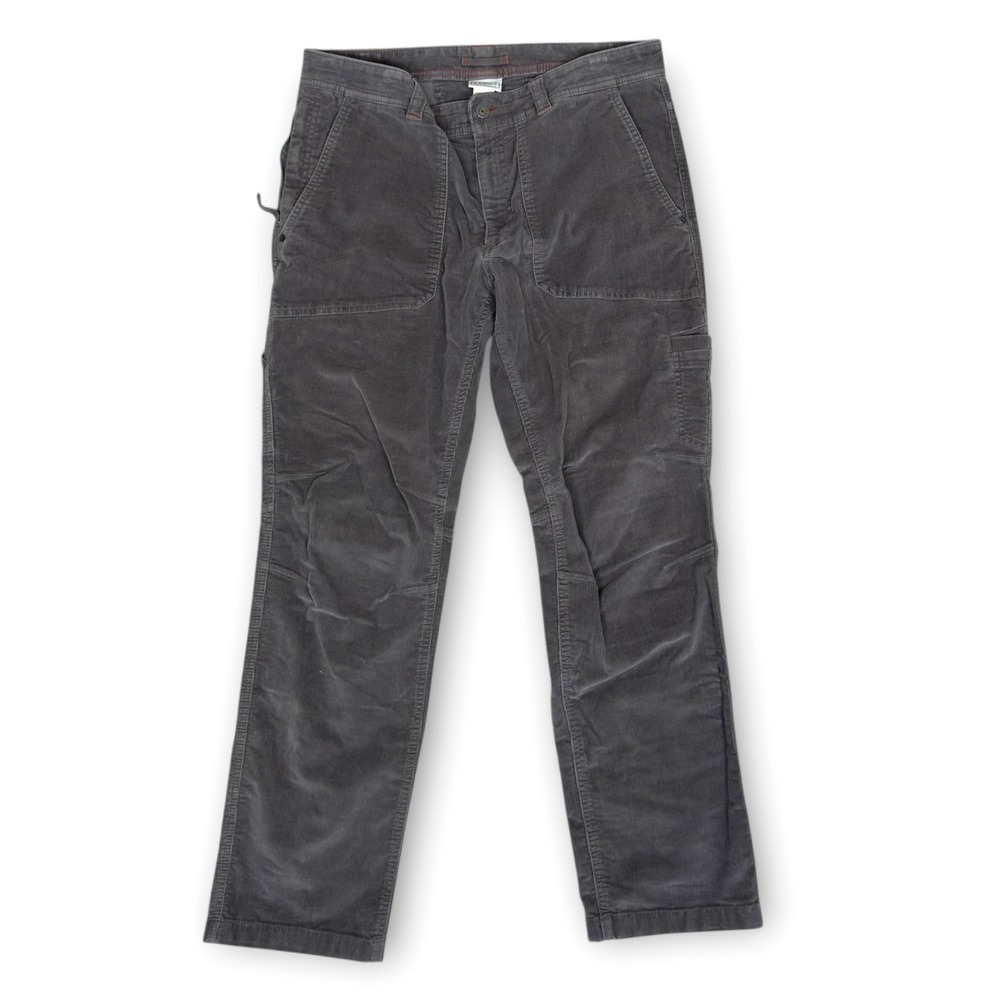 L.L. Bean Utility Corduroy Cargo Carpenter Pants Mens 35x32 Gray Straight Leg